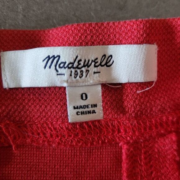 Madewell Women Wavelength Mini Skater Skirt Sz 0 Red Flare Flowy Preppy Feminine - Picture 4 of 6